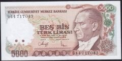 7.Emisyon 4.Tertip 5000 Lira G44 717043 Çil