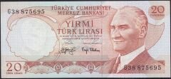 6.Emisyon 3.Tertip 20 Lira G38 875695 Çilaltı