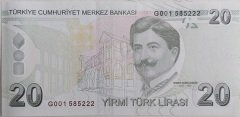 9.Emisyon 6.Tertip 20 Lira G001 585222 Çilaltı Çil