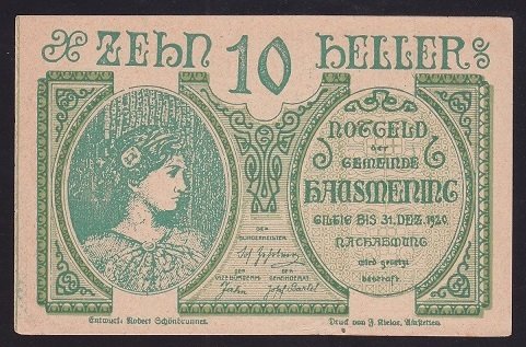 AVUSTURYA 10 HELLER NOTGELD 1920 ÇİL