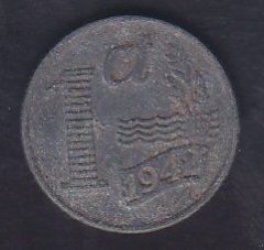 HOLLANDA 1 CENT 1942 eski para mezat