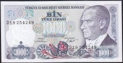 7.Emisyon 1.Tertip 1000 Lira D19 254249 Çil