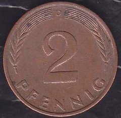 Almanya 2 Pfennig 1979D