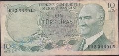 6.EMİSYON 1.TERTİP 10 LİRA D13 366015 ÇOK TEMİZ +