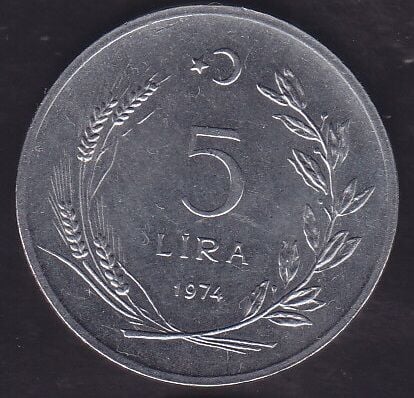 1974 Yılı 5 Lira
