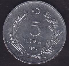 1974 Yılı 5 Lira