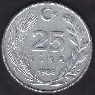 1986 Yılı 25 Lira