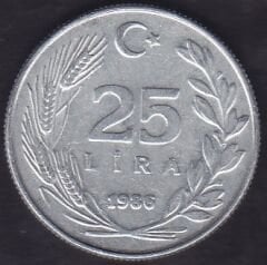 1986 Yılı 25 Lira