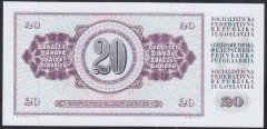 Yugoslavya 20 Dinar 1978 ÇİL Pick 88a