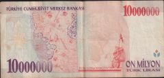 7.Emisyon 10 000 000 Lira A37 882947 Çok Temiz