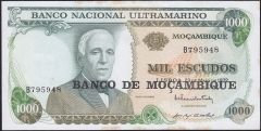 Mozambik 1000 Escudos 1976 Çilaltı ( Kat Yok Lekeler var )