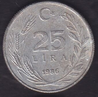 1986 Yılı 25 Lira