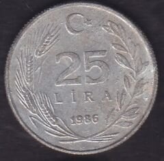 1986 Yılı 25 Lira