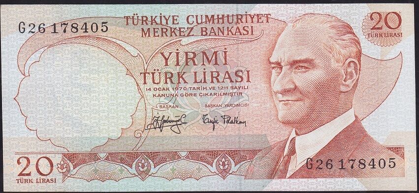 6.Emisyon 3.Tertip 20 Lira G26 178405 Çilaltı