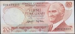 6.Emisyon 3.Tertip 20 Lira G26 178405 Çilaltı