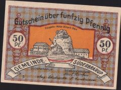 Almanya 50 Pfennig Notgeld 1921 Çil Filigranlı