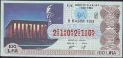 1981 9 Kasım Çeyrek Bilet - N Serisi 210 210