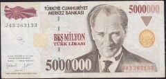 7.Emisyon 5 000 000 Lira J43 263133 Çok Temiz