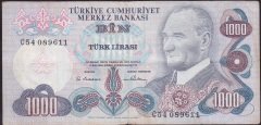 6.EMİSYON 1.TERTİP 1000 LİRA C54 089611 ÇOK TEMİZ