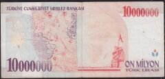 7.Emisyon 10 000 000 Lira B49 238369 Çok Temiz