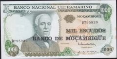 Mozambik 1000 Escudos 1976 Çilaltı ( Kat Yok Lekeler var )