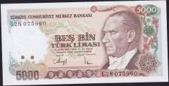 7.Emisyon 4.Tertip 5000 Lira G28 075960 Çil