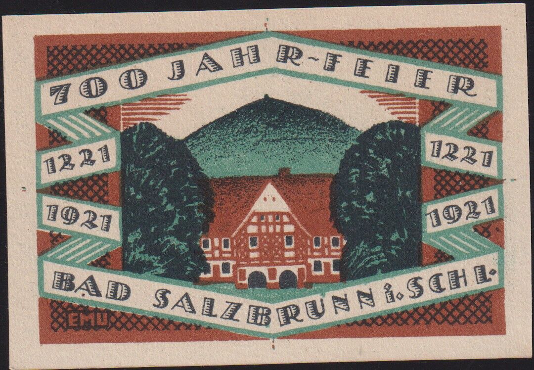 Almanya 50 Pfennig Notgeld 1921 Çil