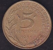 Fransa 5 Centimes 1981