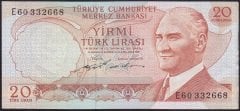 6.EMİSYON 2.TERTİP 20 LİRA E60 332668 ÇOK ÇOK TEMİZ +
