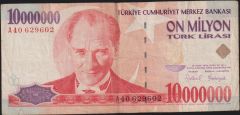 7.Emisyon 10 000 000 Lira A40 629602 Temiz