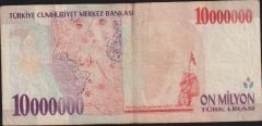 7.Emisyon 10 000 000 Lira A40 629602 Temiz