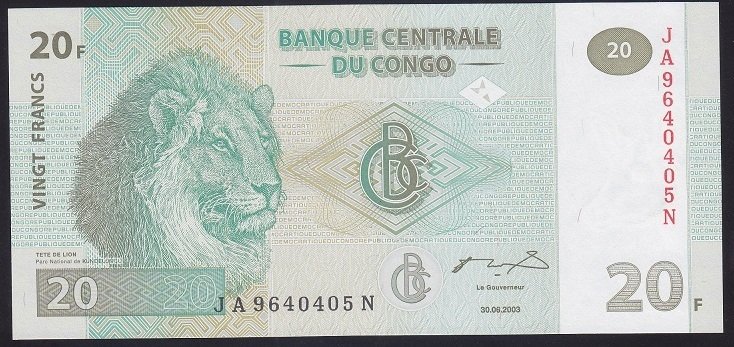 KONGO 20 FRANK 2003 ÇİL