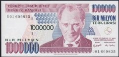 7.EMİSYON 3.TERTİP 1 000 000 LİRA U01 609835 ÇİL