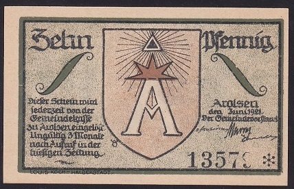ALMANYA 10 PFENNİNG NOTGELD 1921 ÇİL