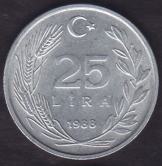 1988 Yılı 25 Lira