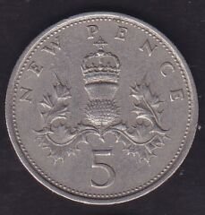 İngiltere 5 Pence 1970