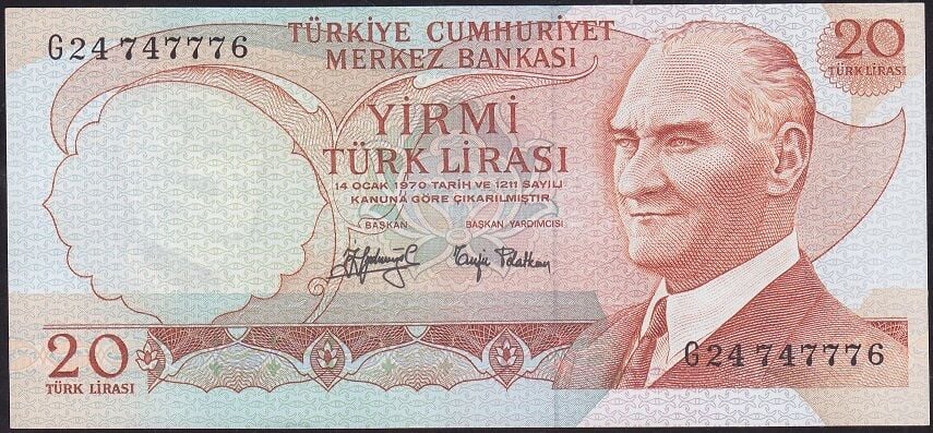 6.Emisyon 3.Tertip 20 Lira G24 747776 Çilaltı Çil