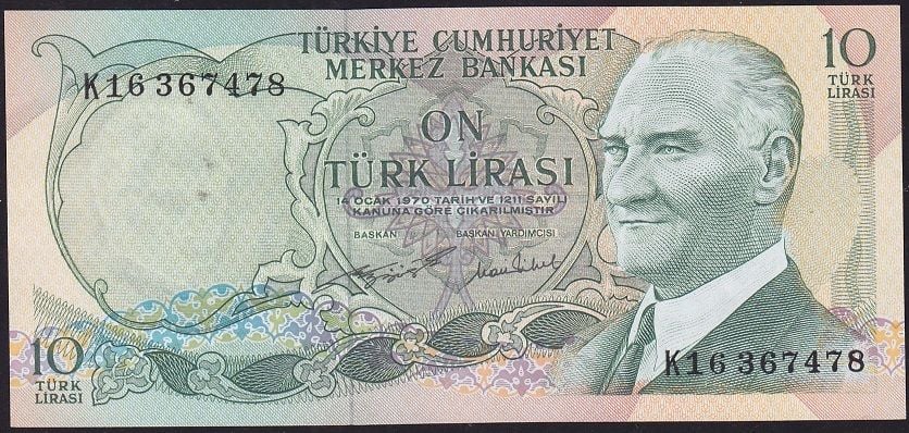 6.Emisyon 2.Tertip 10 Lira K16 367478 Çilaltı Çil