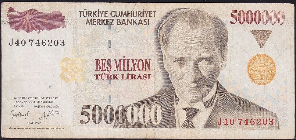 7.Emisyon 5 000 000 Lira J40 746203 Haliyle