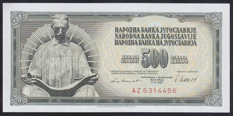 Yugoslavya 500 Dinar 1981 Çil Pick 91b