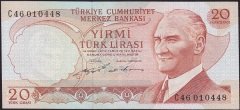 6.Emisyon 2.Tertip 20 Lira C46 010448 Ççt Çilaltı