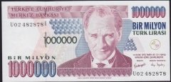 7.EMİSYON 3.TERTİP 1 000 000 LİRA U02 482878 ÇİL