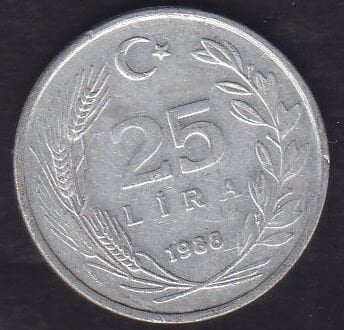1988 Yılı 25 Lira