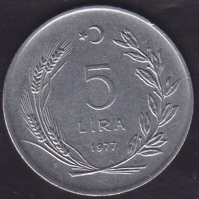 1977 Yılı 5 Lira