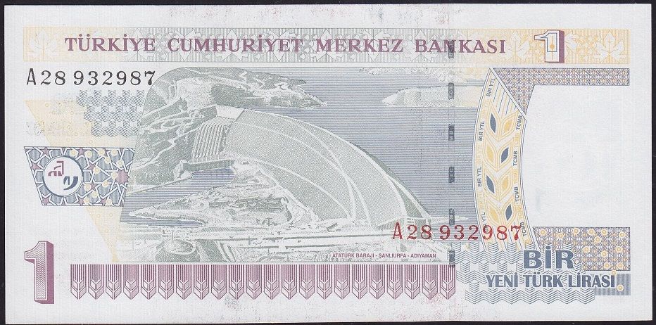 8.Emisyon 1 YTL A28 932987 Çil
