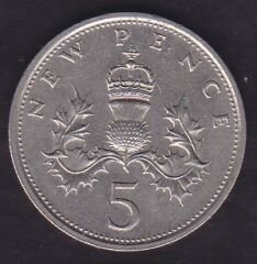 İngiltere 5 Pence 1980