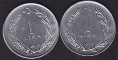 1978 Yılı 1 Lira (Ters Düz Takım)
