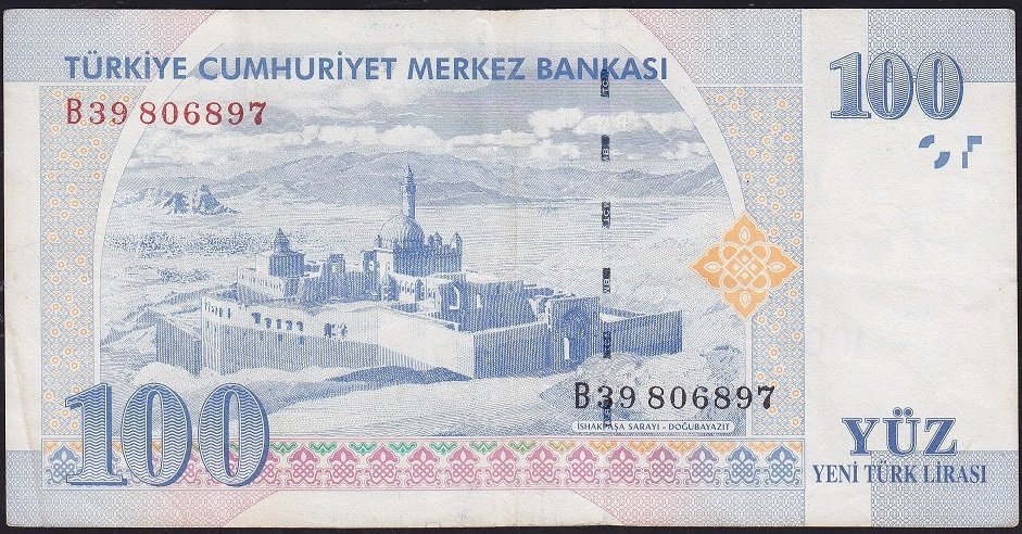 8.Emisyon 100 YTL B39 806897 Çok Temiz