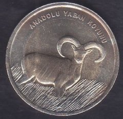 2015 TARİHLİ 1 LİRA ANADOLU YABAN KOYUNU HATIRA PARASI - ÇİLALTI LEKELİ
