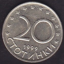 Bulgaristan 20 Stotinka 1999